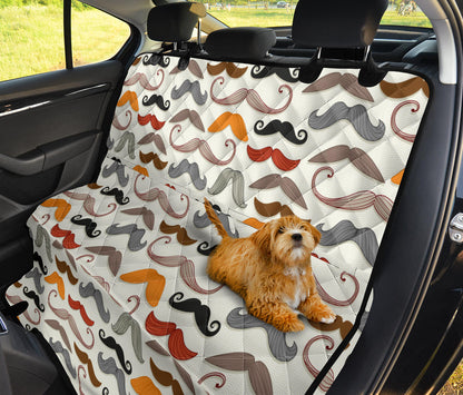 Mustache Pattern Print Design A02 Rear Dog Car Seat Cover Hammock