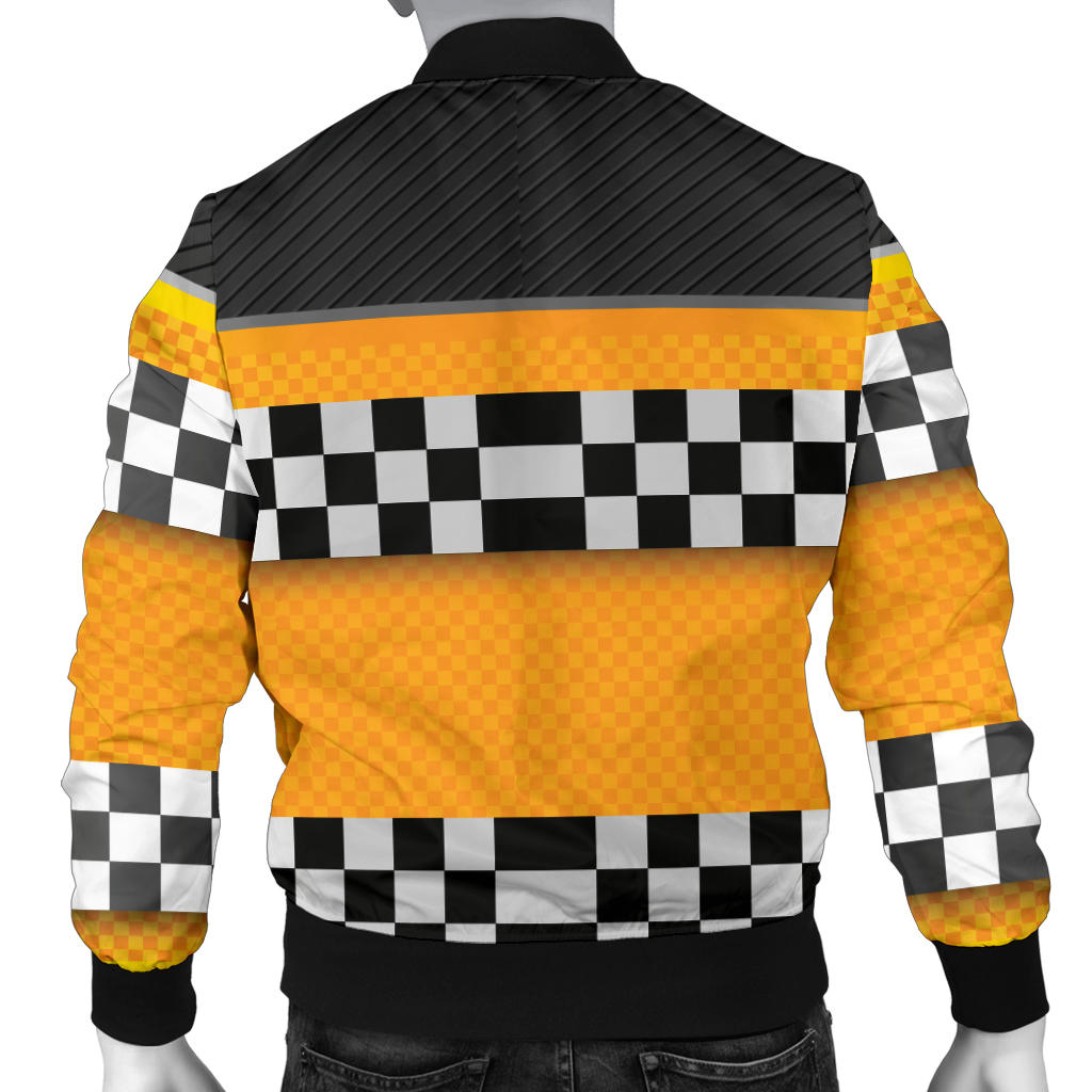 Checkered Pattern Print Design 01 Men Bomber Jacket