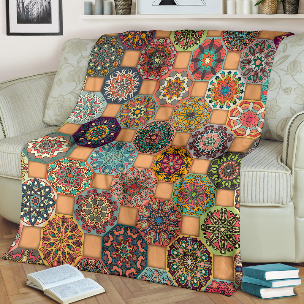 Boho Pattern Print Design 07 Premium Blanket