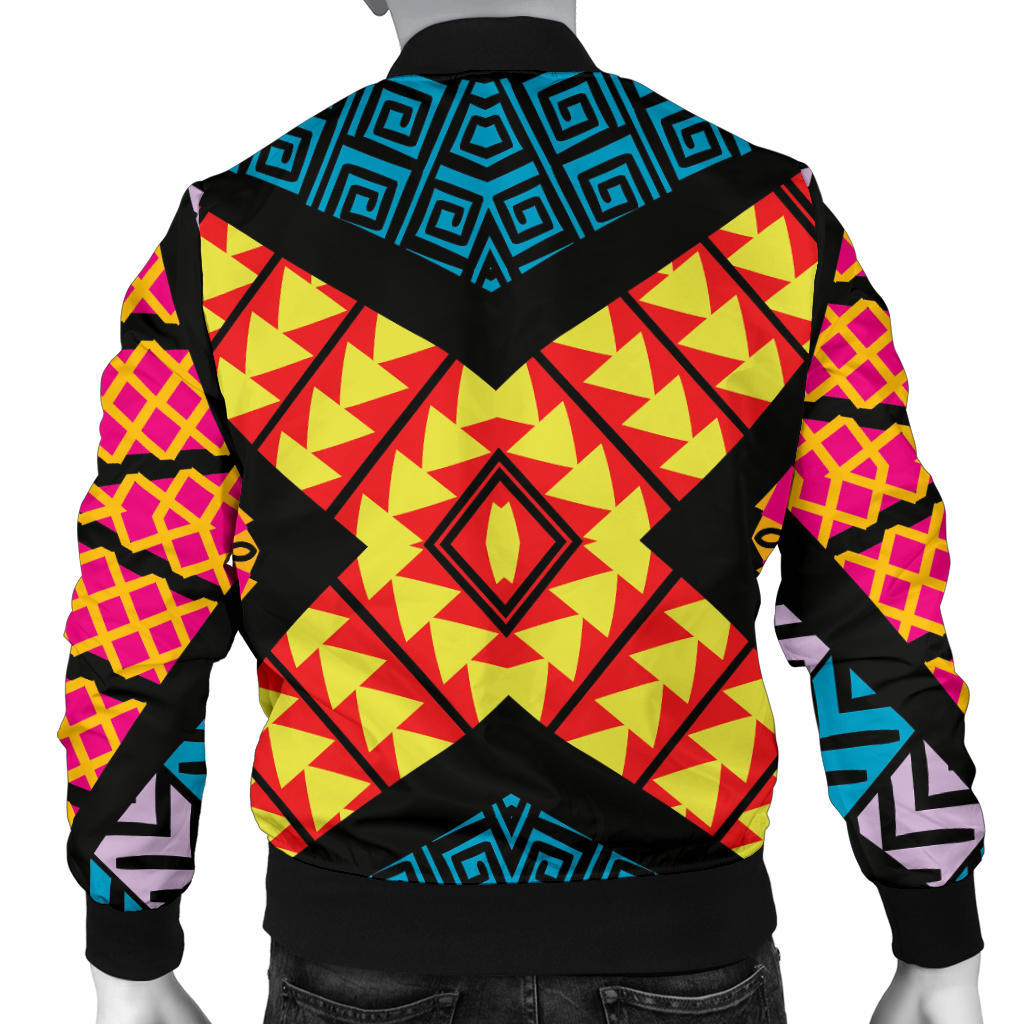 Kaleidoscope Pattern Print Design 05 Men Bomber Jacket