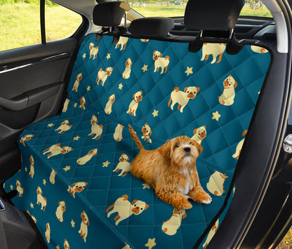 Pug Pattern Print Design A06 Rear Dog Car Seat Cover Hammock