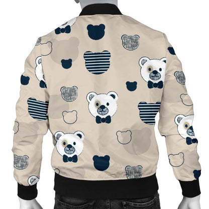 Bear Pattern Print Design 05 Men Bomber Jacket