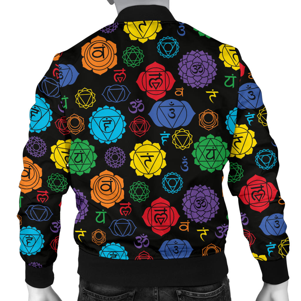 Chakra Pattern Print Design 01 Men Bomber Jacket