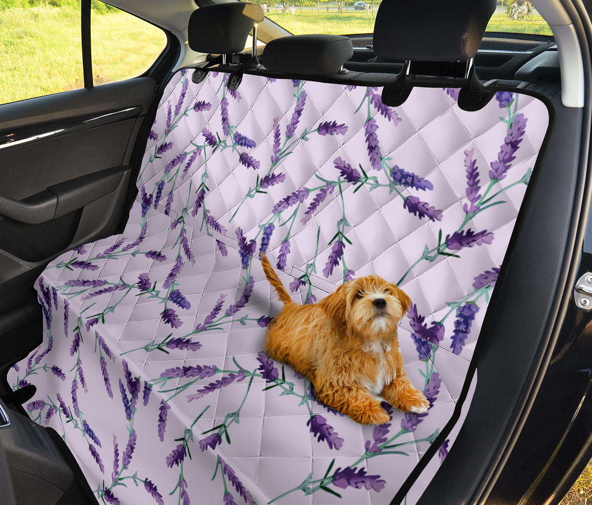Lavender Pattern Print Design 02 Rear Dog Car Seat Cover Hammock