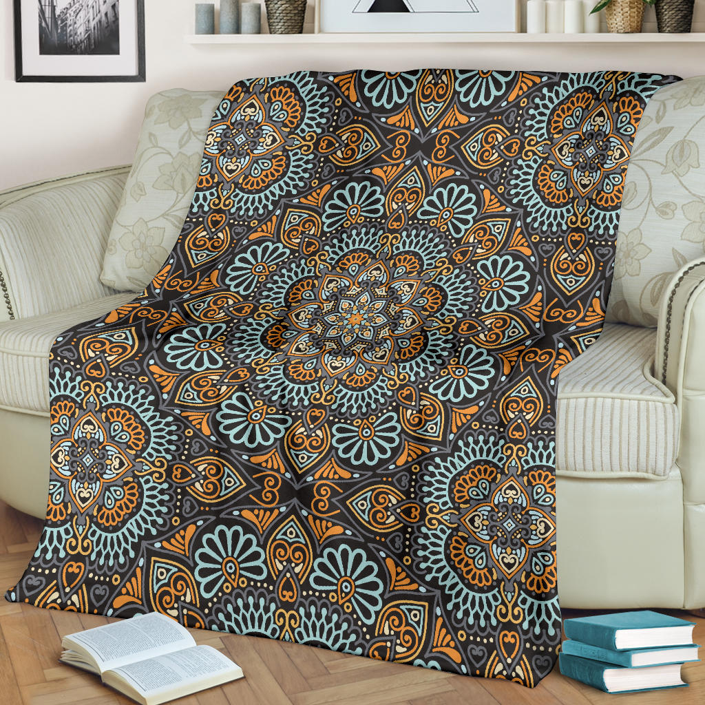 Mandala Pattern Print Design 05 Premium Blanket