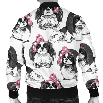 Japanese Chin Pattern Print Design 01 Men Bomber Jacket