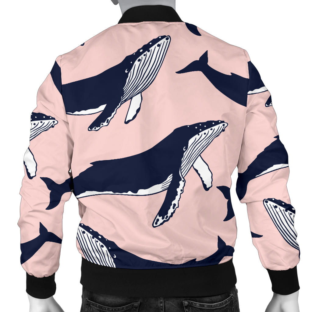 Humpback Whale Pattern Print Design 02 Men Bomber Jacket