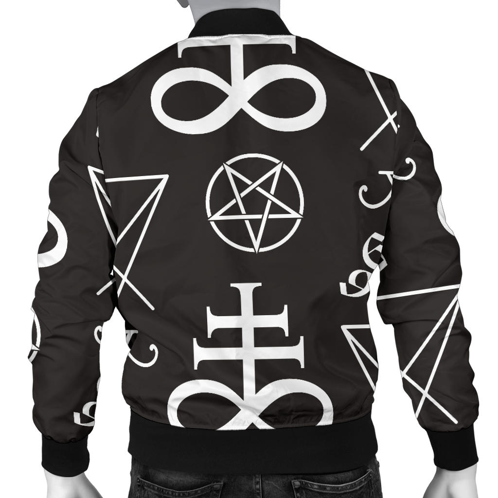 Pentagram Pattern Print Design A04 Men Bomber Jacket