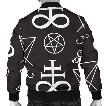 Pentagram Pattern Print Design A04 Men Bomber Jacket