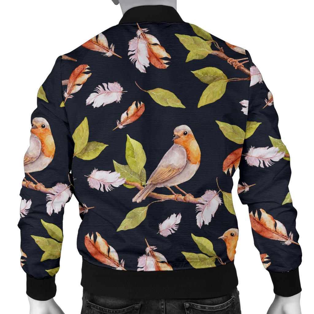 Birds Pattern Print Design 02 Men Bomber Jacket
