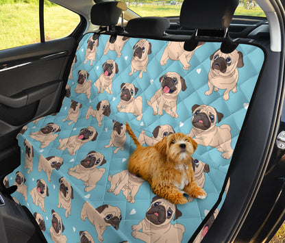 Pug Pattern Print Design A03 Rear Dog Car Seat Cover Hammock