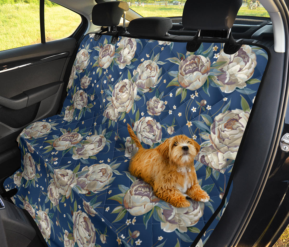 Peony Pattern Print Design A03 Rear Dog Car Seat Cover Hammock
