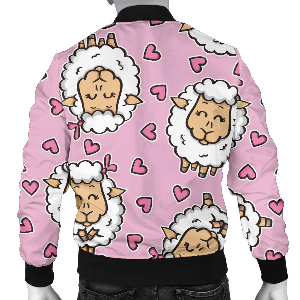 Sheep Cute Pattern Print Design 01 Men Bomber Jacket