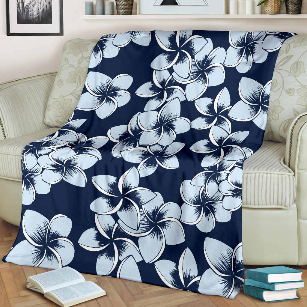 Plumeria Pattern Print Design A02 Premium Blanket