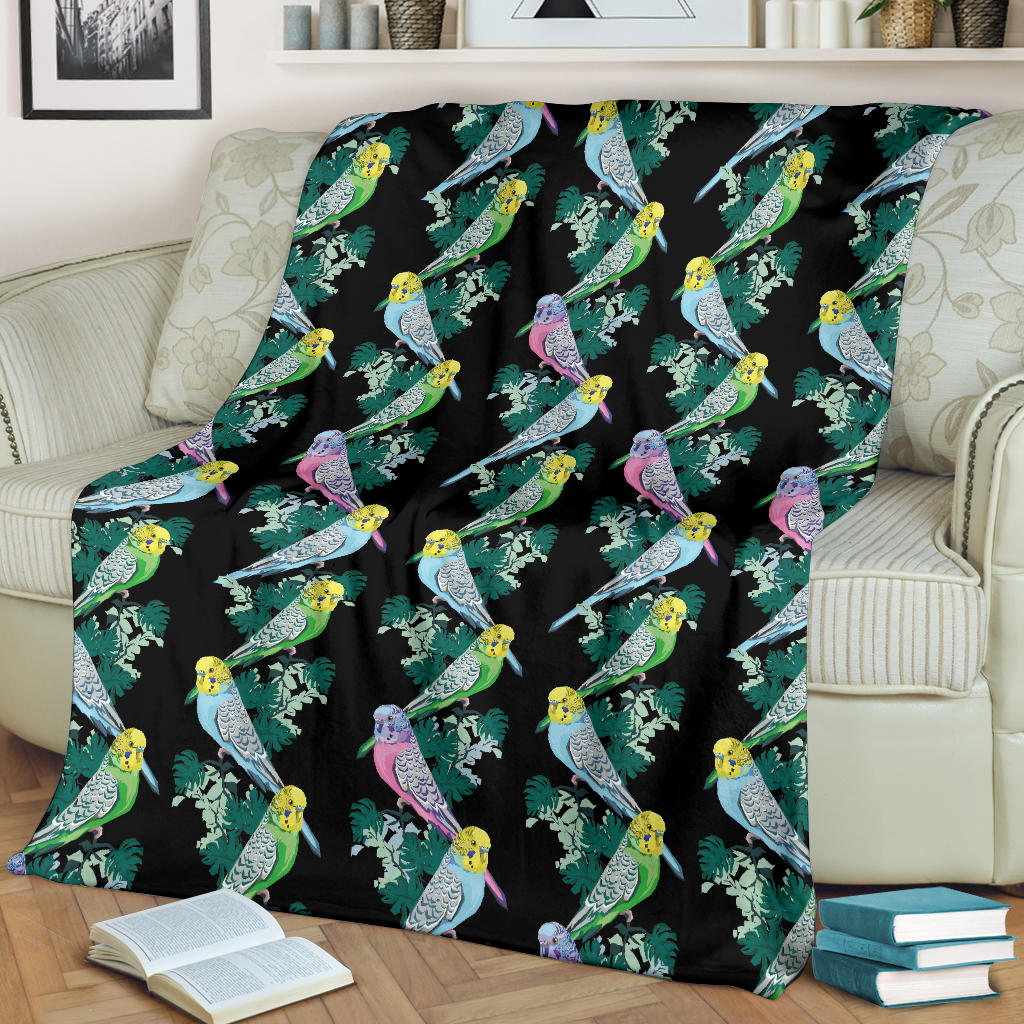 Budgerigar Pattern Print Design 03 Premium Blanket