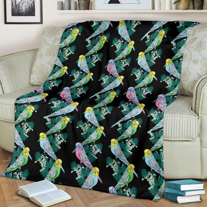Budgerigar Pattern Print Design 03 Premium Blanket