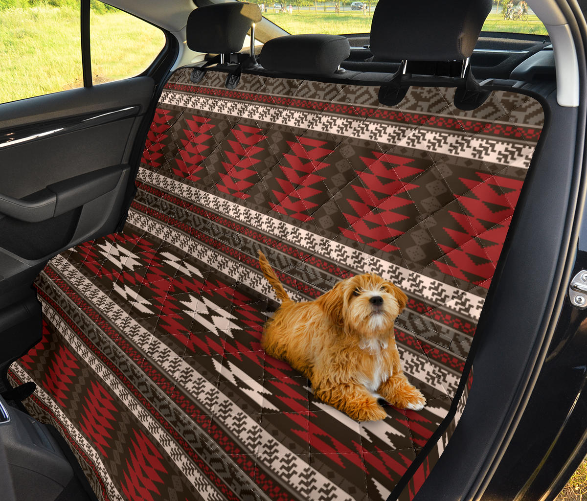 Native Pattern Print Design A03 Rear Dog Car Seat Cover Hammock