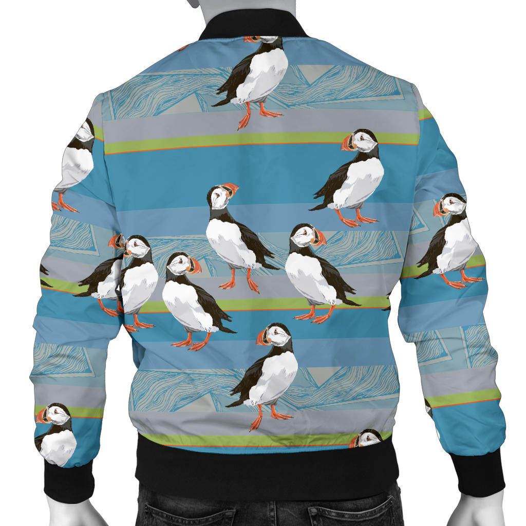Puffin Pattern Print Design A01 Men Bomber Jacket