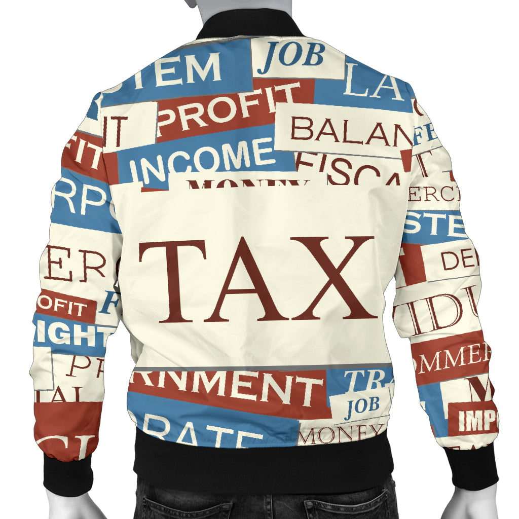 Accounting Financial Pattern Print Design 01 Men Bomber Jacket
