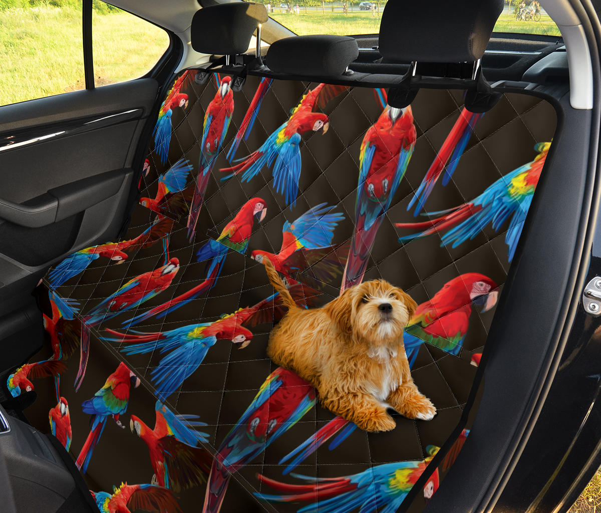 Macaw Pattern Print Design 04 Rear Dog Car Seat Cover Hammock
