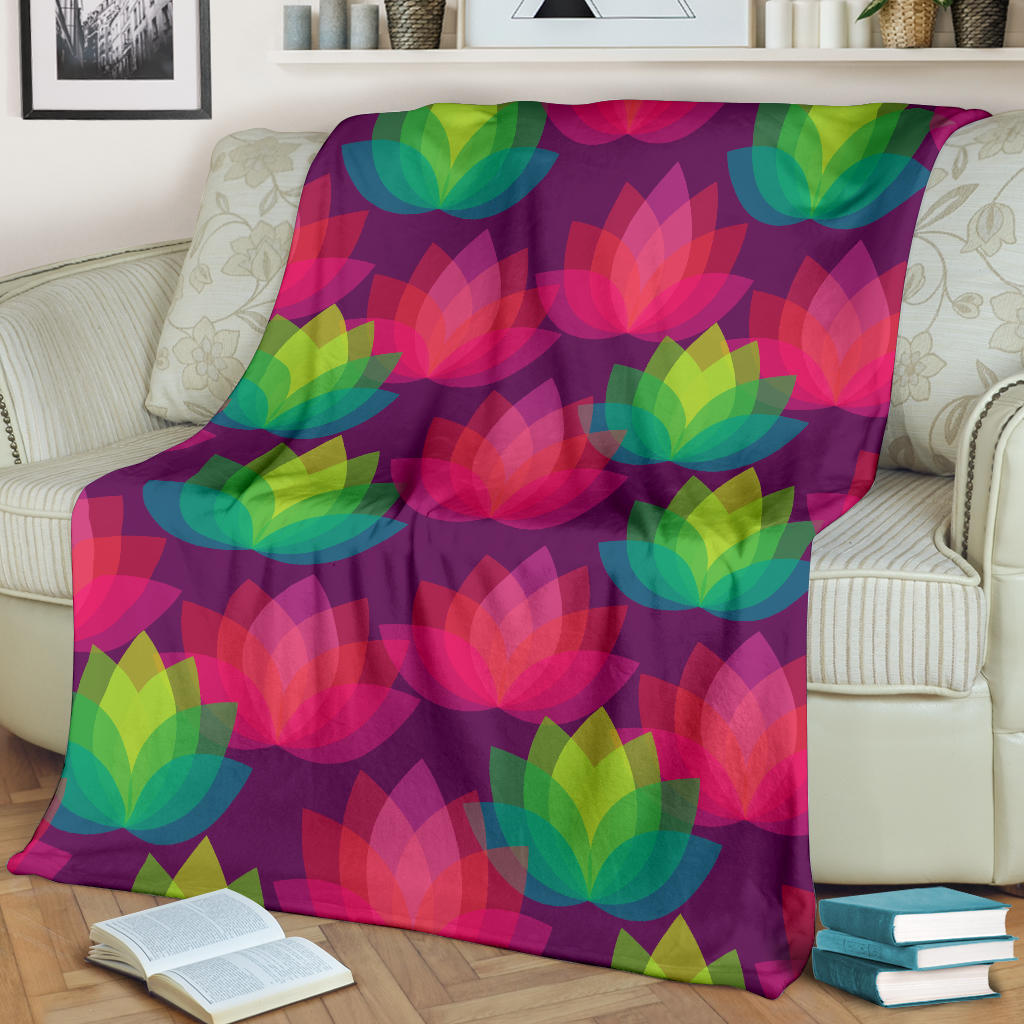 Lotus Pattern Print Design 02 Premium Blanket