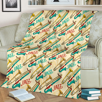 Trombone Pattern Print Design 03 Premium Blanket