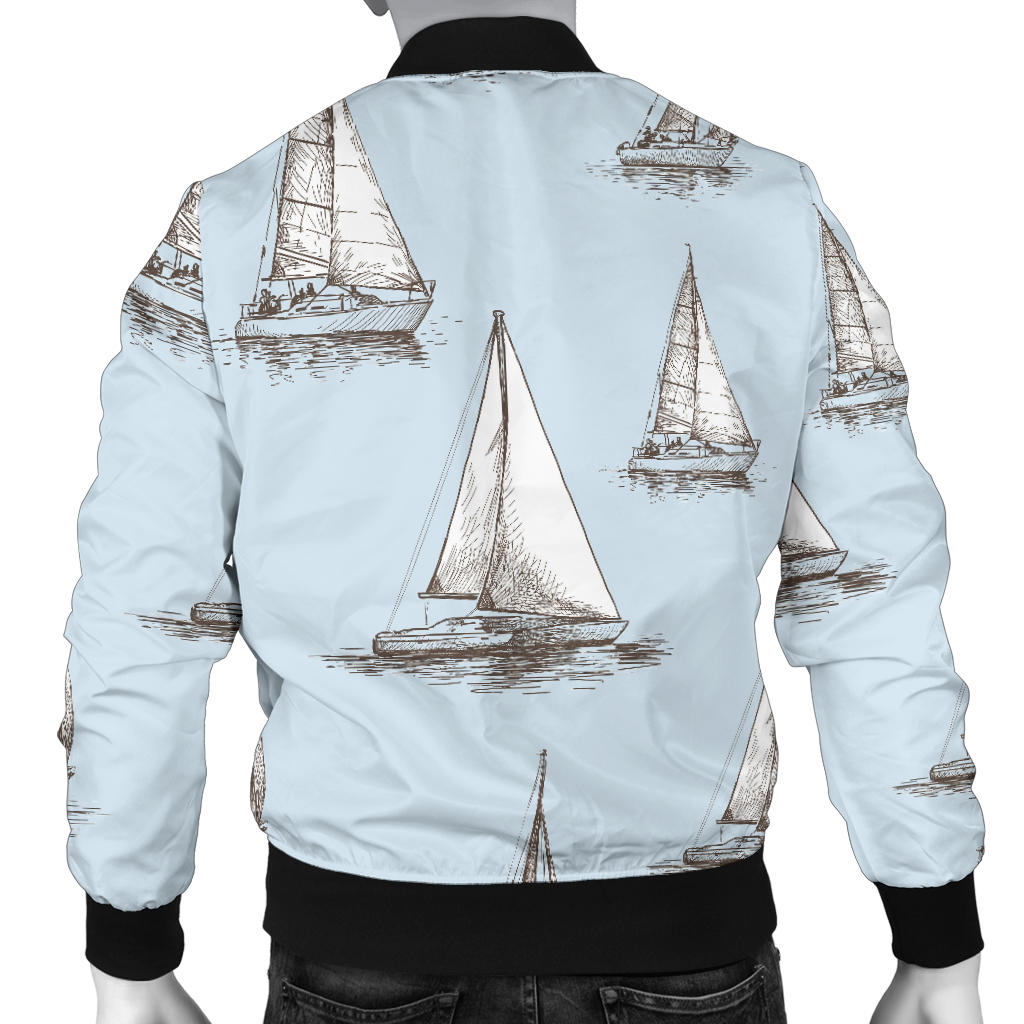 Sailing Ships Pattern Print Design A01/men-bomber-jacket.jpg Men Bomber Jacket