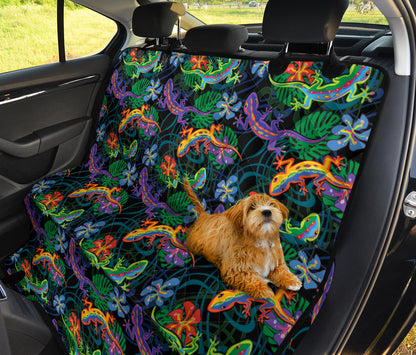Gecko Colorful Pattern Print Design 01 Rear Dog Car Seat Cover Hammock
