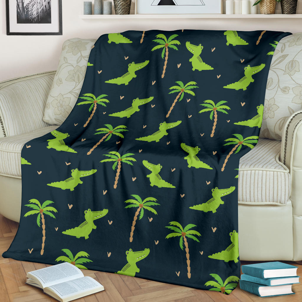 Alligator Pattern Print Design 02 Premium Blanket