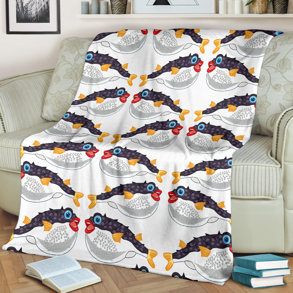 Fugu Pattern Print Design 03 Premium Blanket