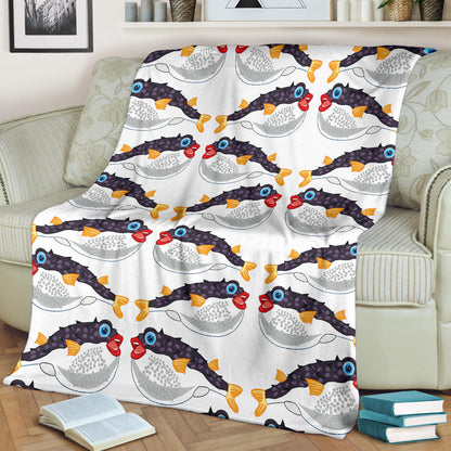 Fugu Pattern Print Design 03 Premium Blanket