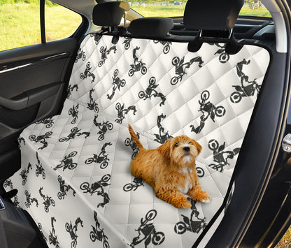 Motocross Pattern Print Design 03 Rear Dog Car Seat Cover Hammock