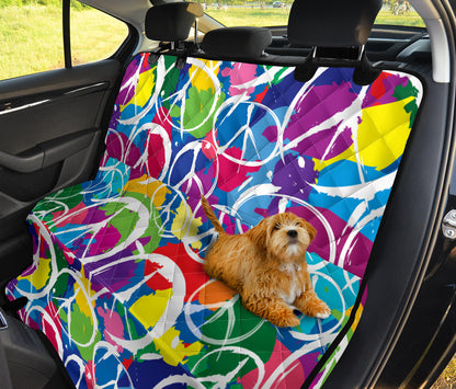 Peace Sign Colorful Pattern Print Design A02 Rear Dog Car Seat Cover Hammock