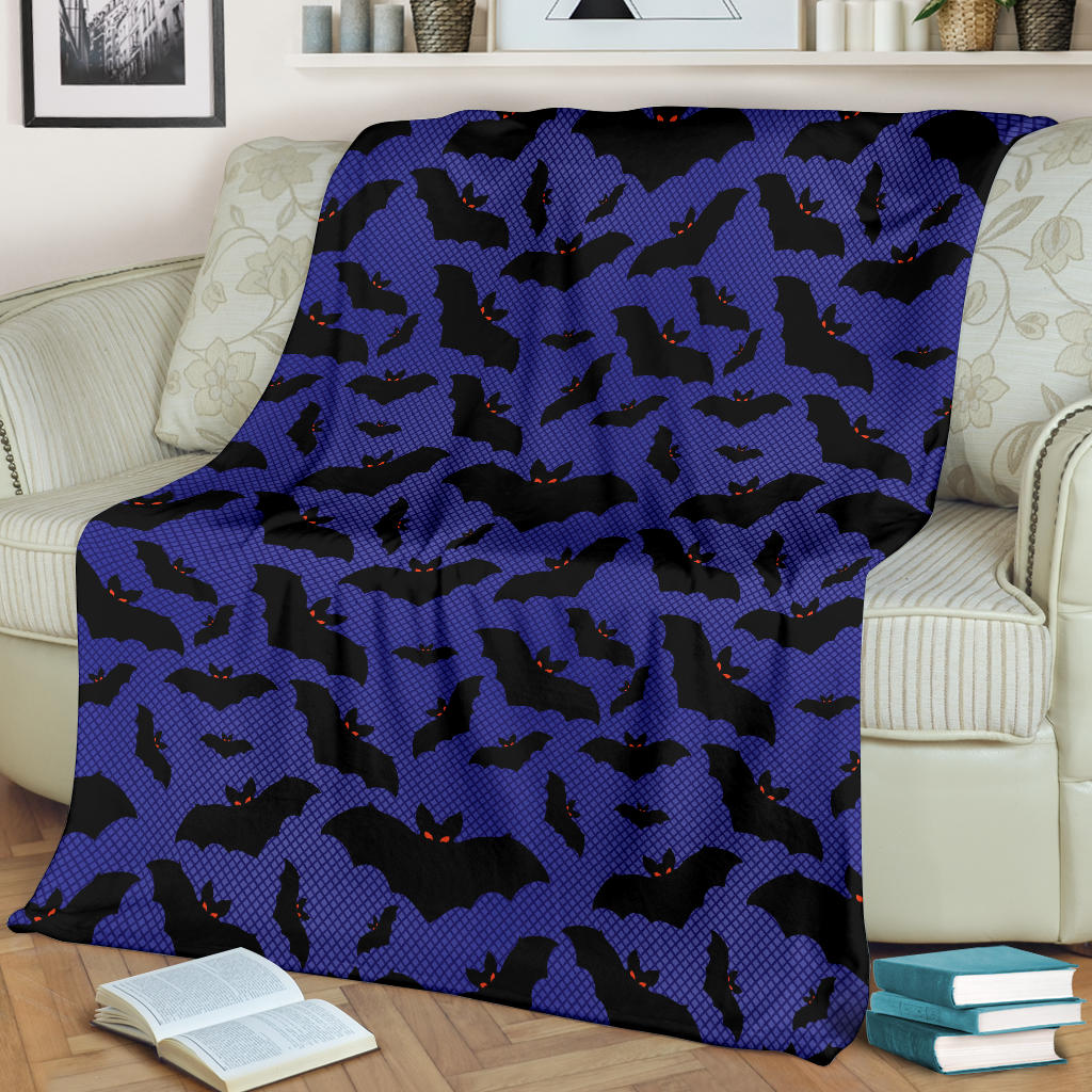Bat Halloween Pattern Print Design 02 Premium Blanket