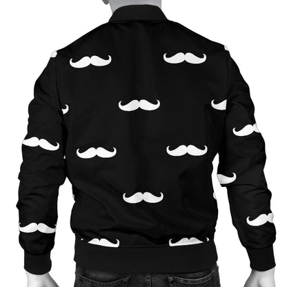 Mustache Pattern Print Design A04 Men Bomber Jacket