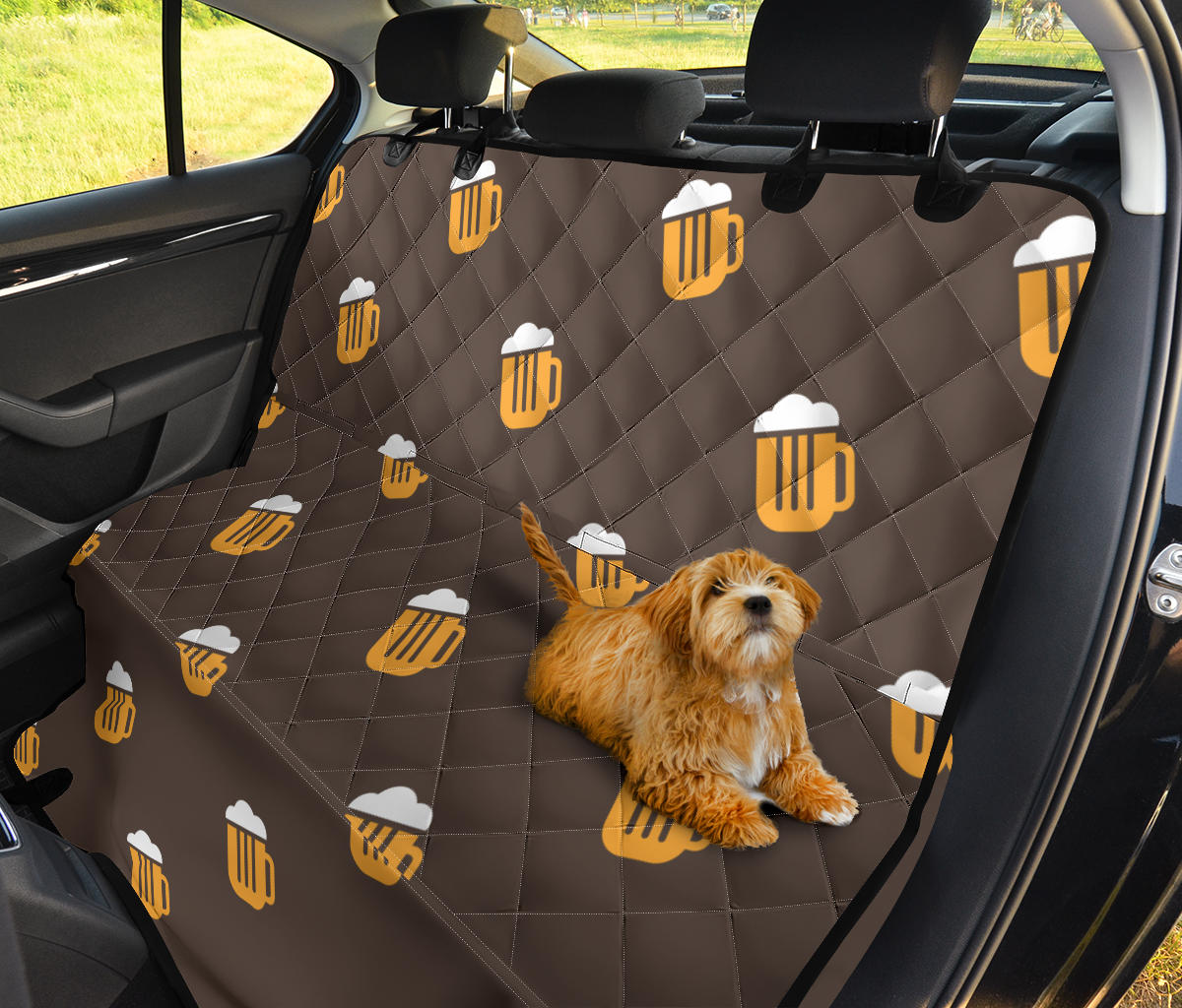 Beer Pattern Print Design 01 Rear Dog Car Seat Cover Hammock