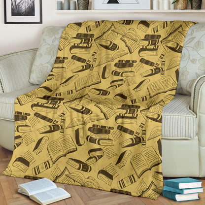 Book Pattern Print Design 02 Premium Blanket