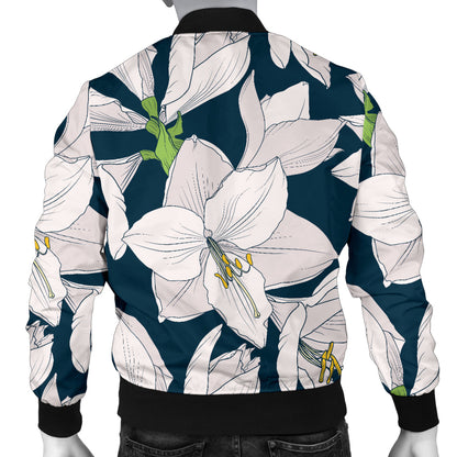 Amaryllis Pattern Print Design 01 Men Bomber Jacket
