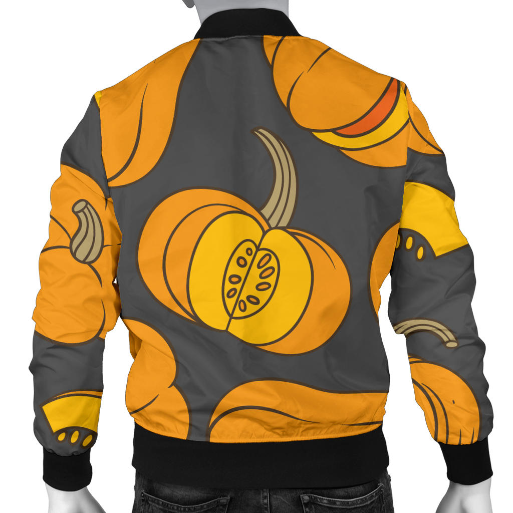Pumpkin Pattern Print Design A03 Men Bomber Jacket