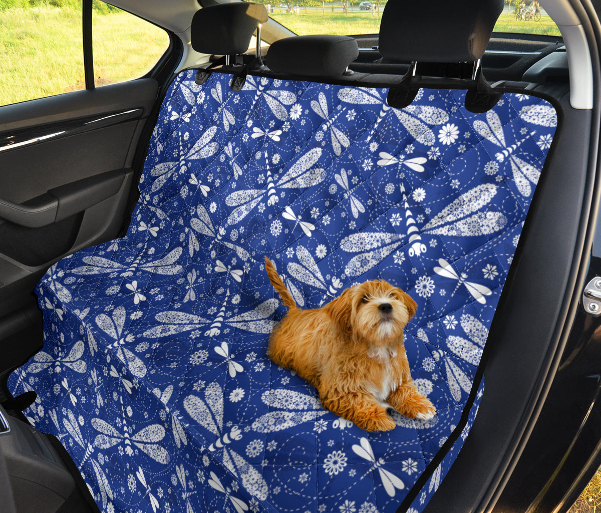 Dragonfly Pattern Print Design 03 Rear Dog Car Seat Cover Hammock