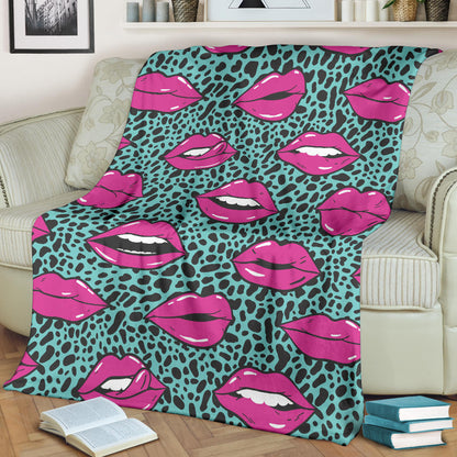 Lip Pattern Print Design 04 Premium Blanket