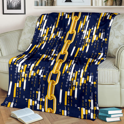 Cryptocurrency Chain Pattern Print Design 03 Premium Blanket
