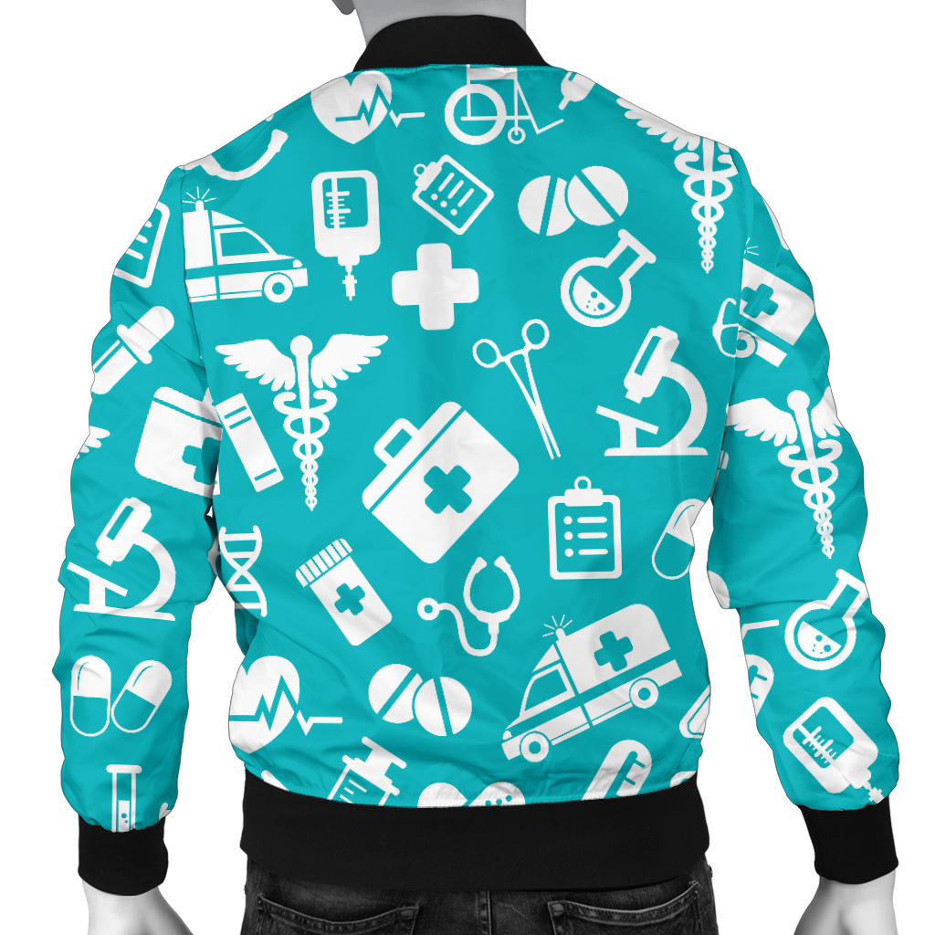 Medical Pattern Print Design 04 Men Bomber Jacket