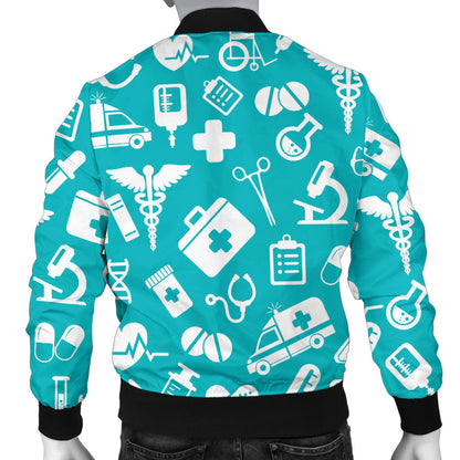 Medical Pattern Print Design 04 Men Bomber Jacket