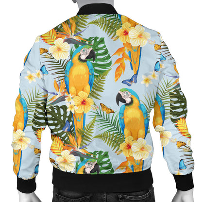 Parrot Pattern Print Design A04 Men Bomber Jacket