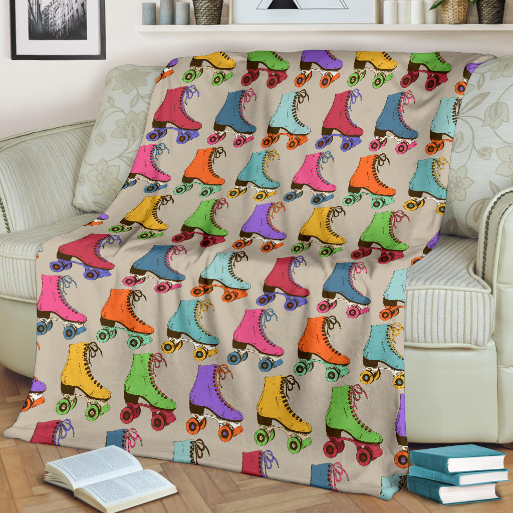 Roller skate Pattern Print Design A01 Premium Blanket