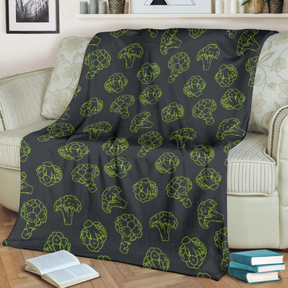 Broccoli Pattern Print Design 01 Premium Blanket