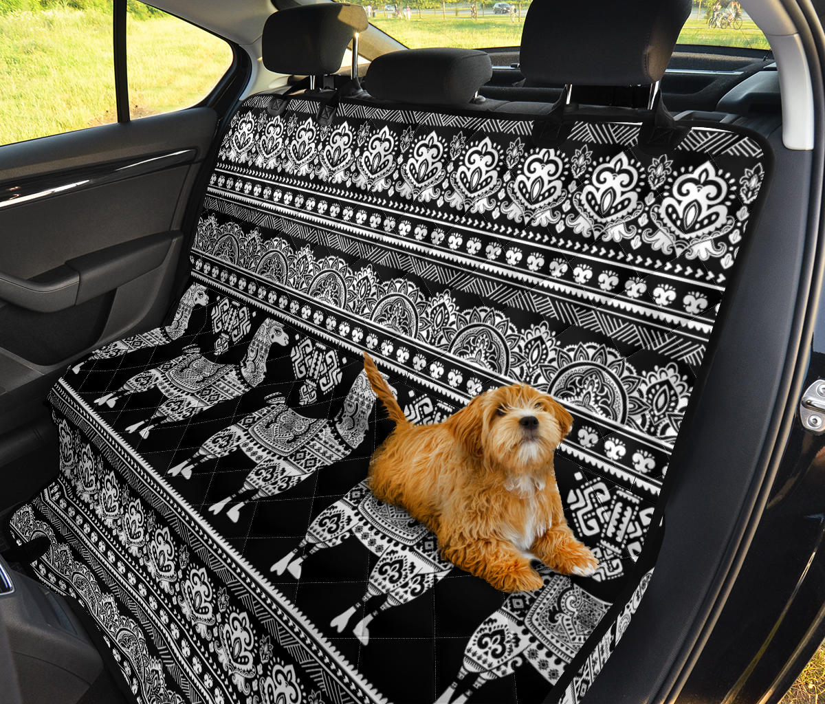 Llama Aztec Style Pattern Print Design 01 Rear Dog Car Seat Cover Hammock