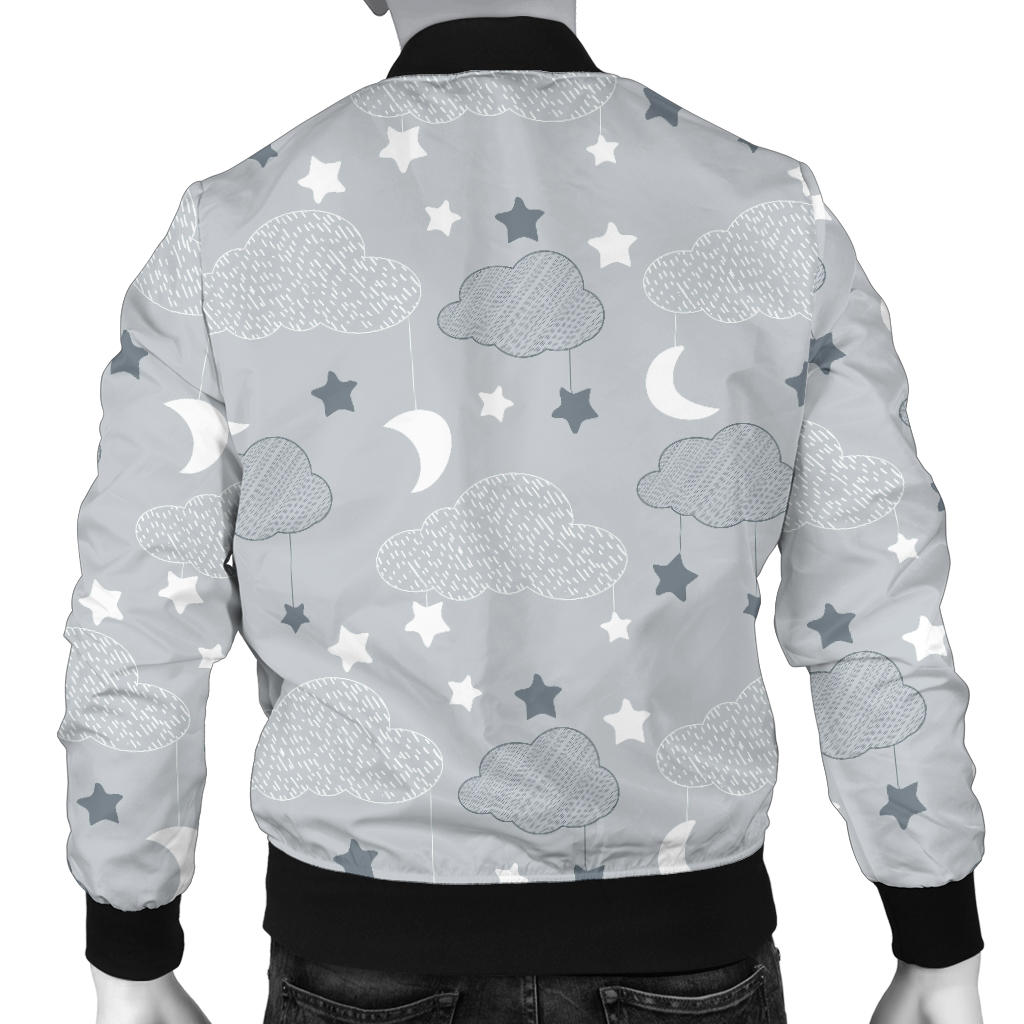Cloud Pattern Print Design 04 Men Bomber Jacket