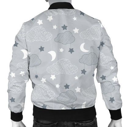 Cloud Pattern Print Design 04 Men Bomber Jacket